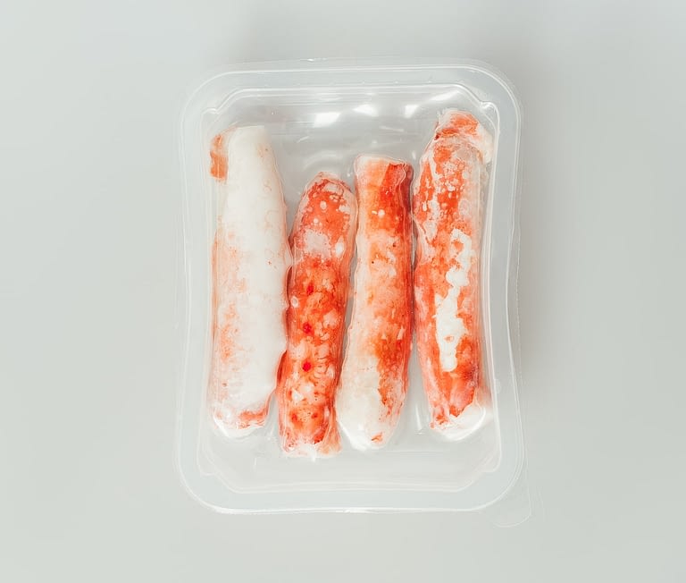 Russian King Crab shell off packed plastic